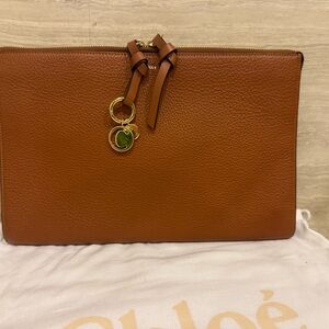 Chloe Portfolio Alphabet Pouch Tan